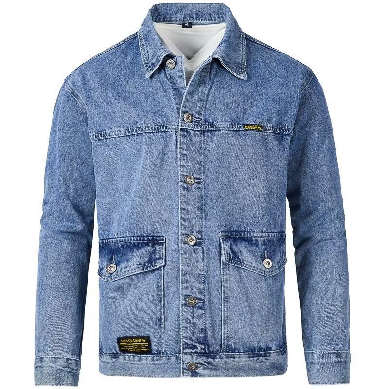 Mens Denim Jacket Korean-StyleHandsome And Slim-Fit