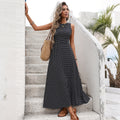 Retro Sleeveless Backless Polka Dot Dress