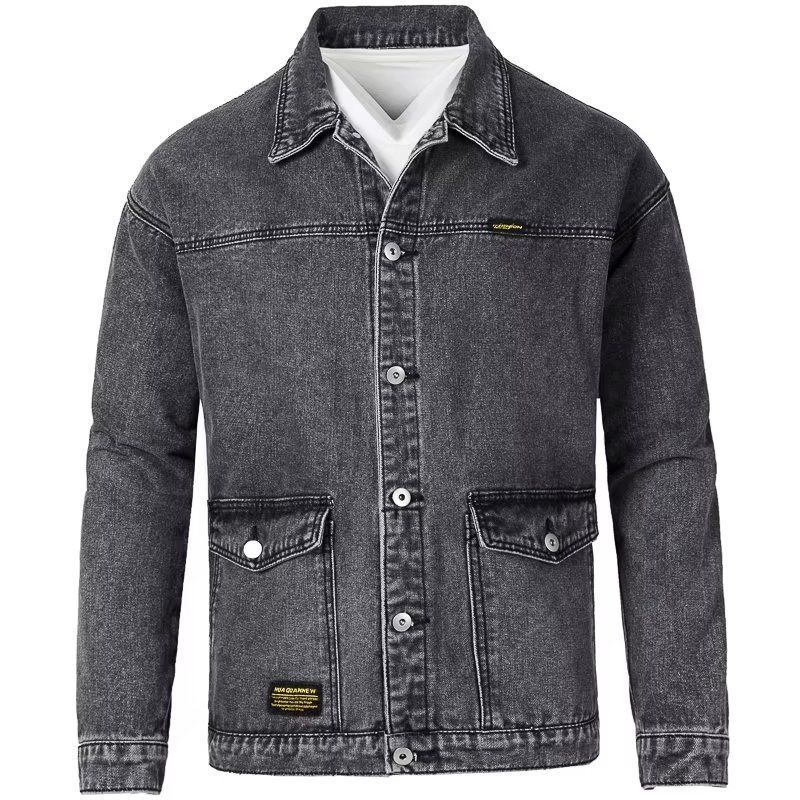 Mens Denim Jacket Korean-StyleHandsome And Slim-Fit