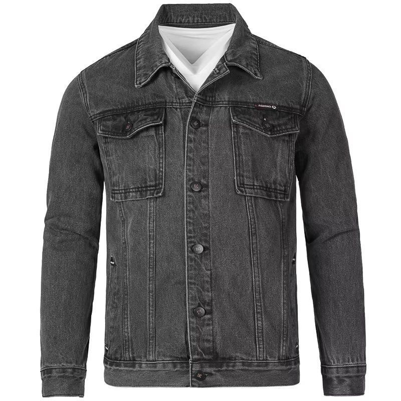 Mens Denim Jacket Korean-StyleHandsome And Slim-Fit