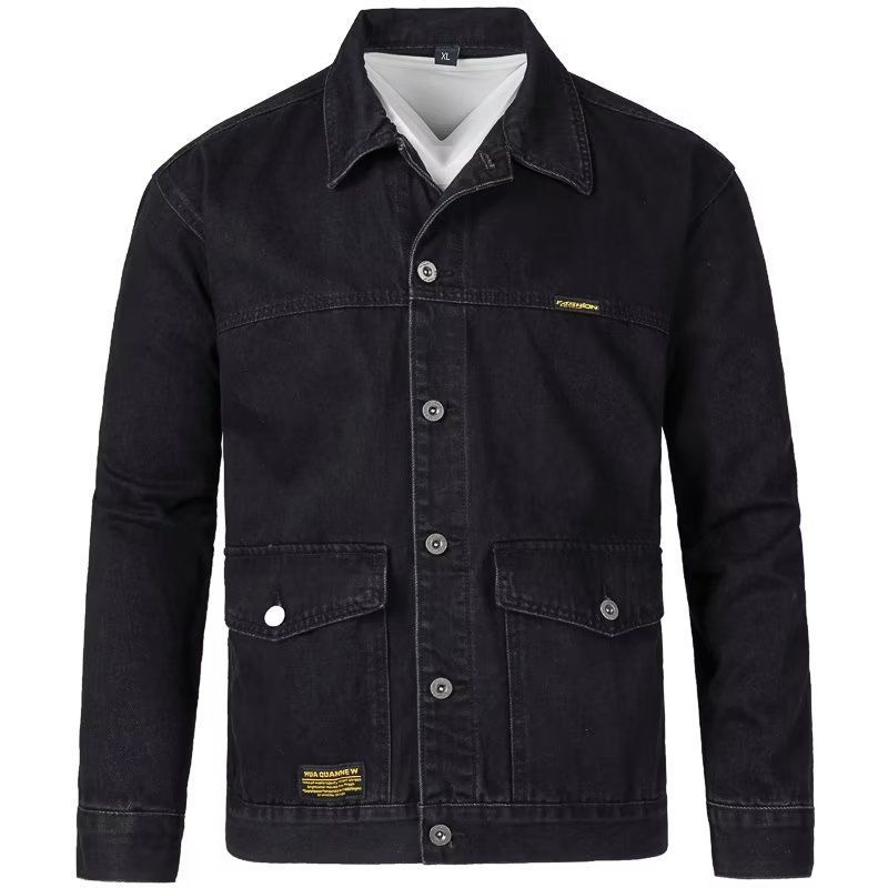 Mens Denim Jacket Korean-StyleHandsome And Slim-Fit
