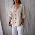 V-neck Pullover Shirt Fashion Casual Long-sleeved Top Women's Clothing